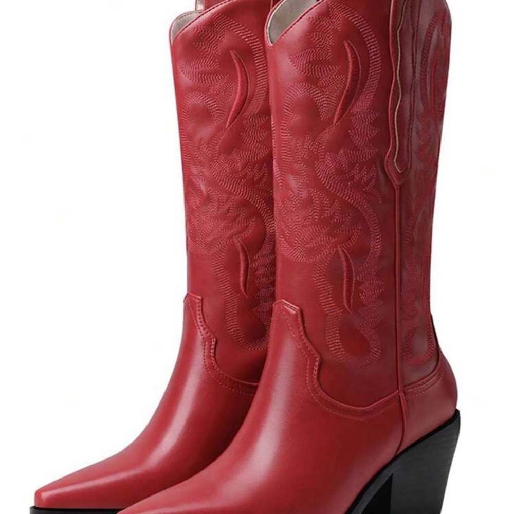 Red Western Style Boots